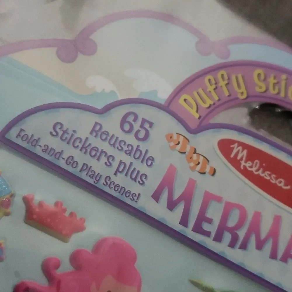 Melissa & Doug toy kids 4+ home mermaid puffy‎ stickers + play scenes